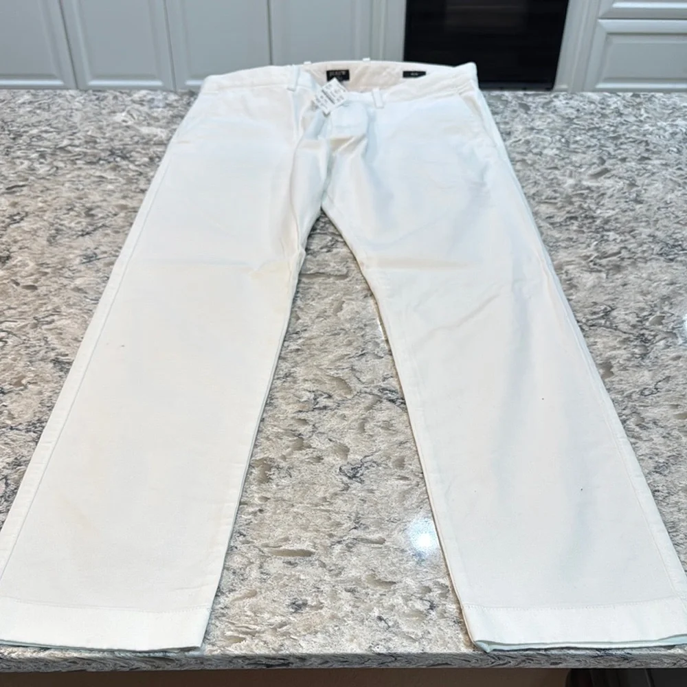J.Crew Flex Slim Stretch Chino Pants White Men’s 33x32 NWT